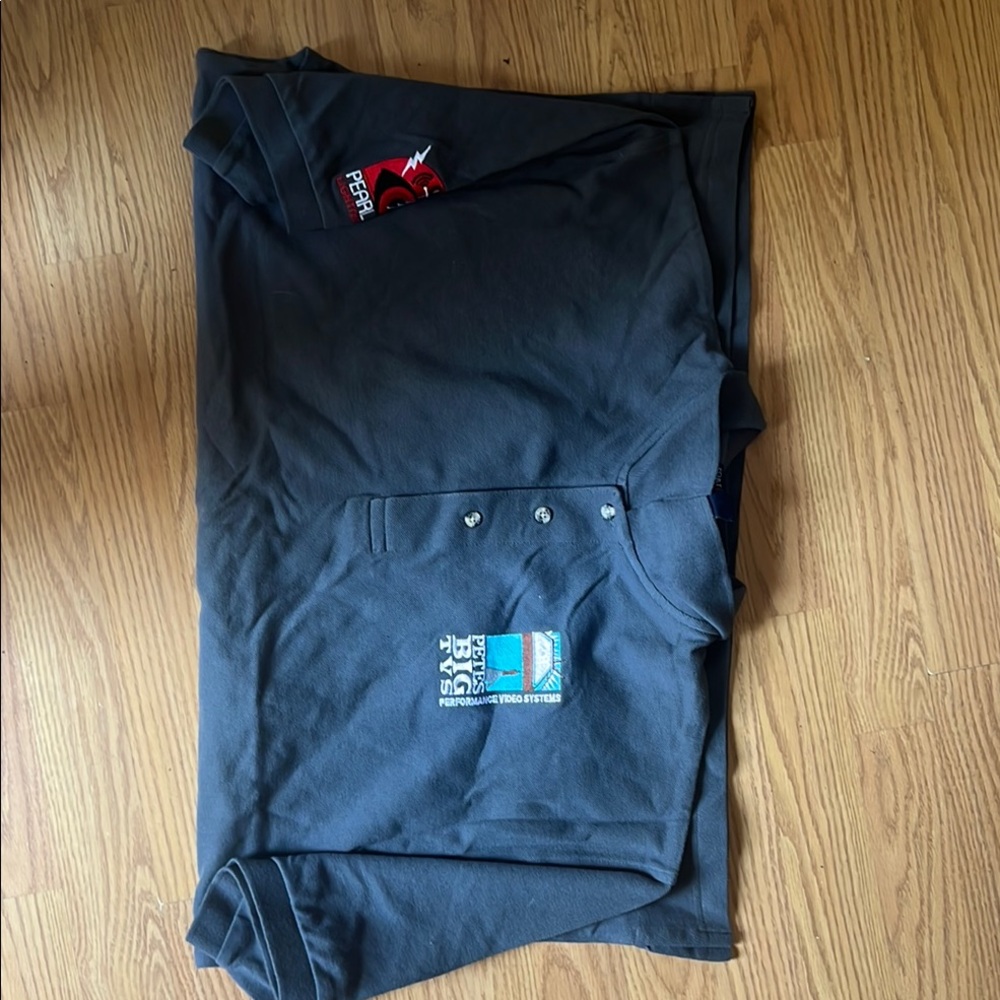 Gray Polo Shirt with Embroidered Logos